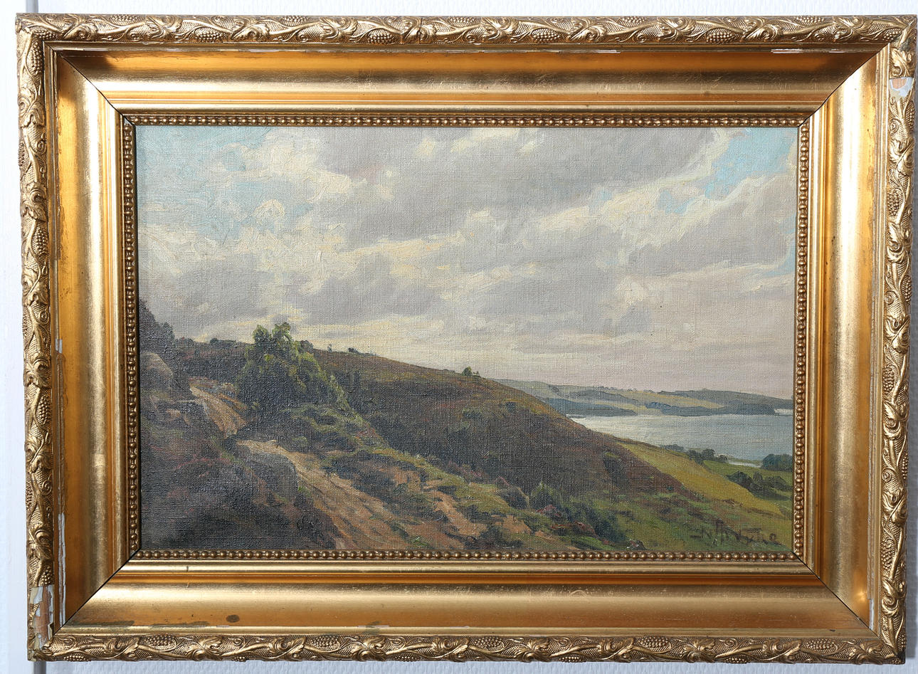 NILS ANDERSSON VYKE. Olja på duk, Landskapsbild, signerad N A-n Vyke, 1800-1900-tal.