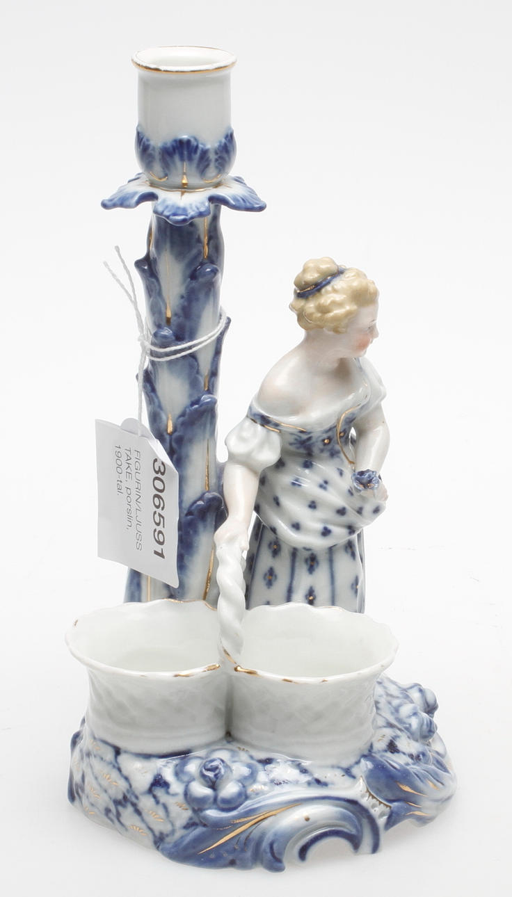 FIGURIN/LJUSSTAKE, porslin, 1900-tal.