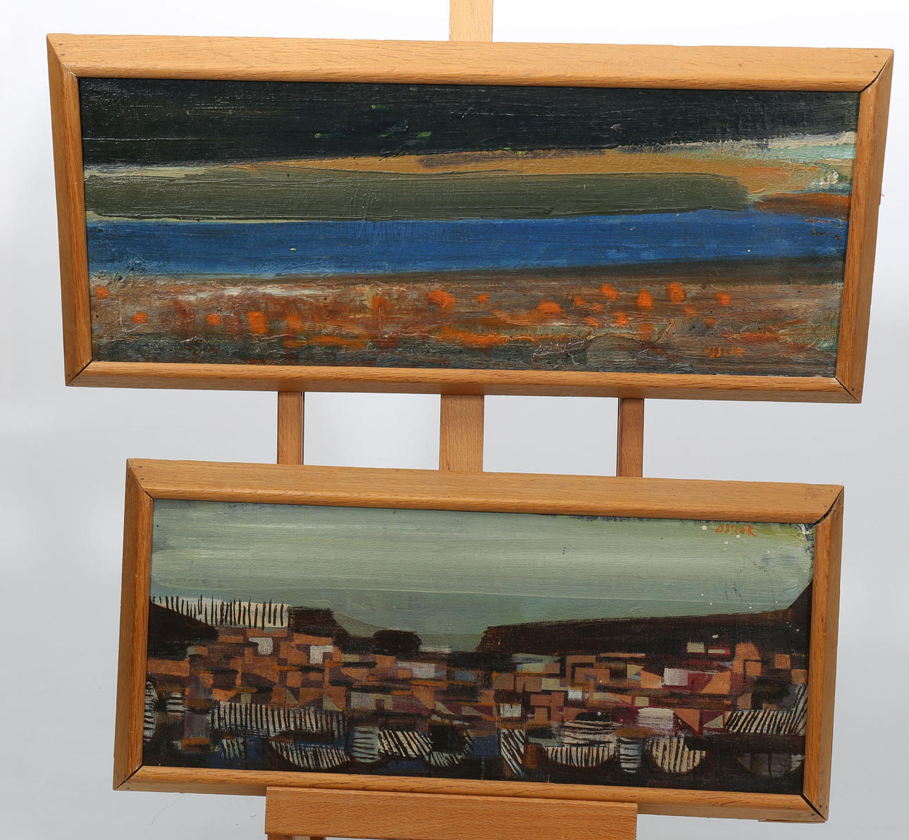 BENGT OSSLER. Olja på pannå, 2 stycken, signerade Ossler.