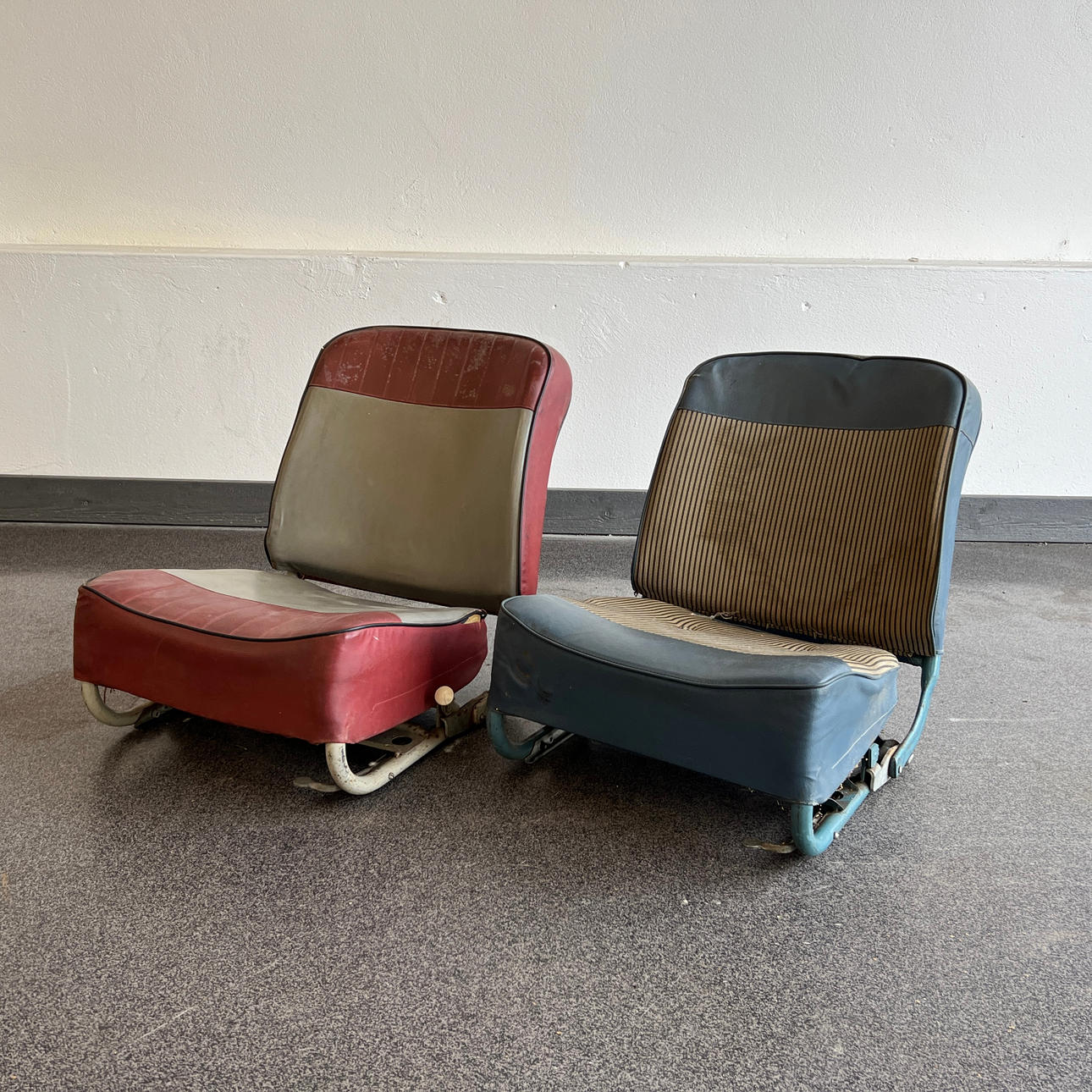 CAR SEATS, 2, Saab, model probably 93, 1950s/60s.