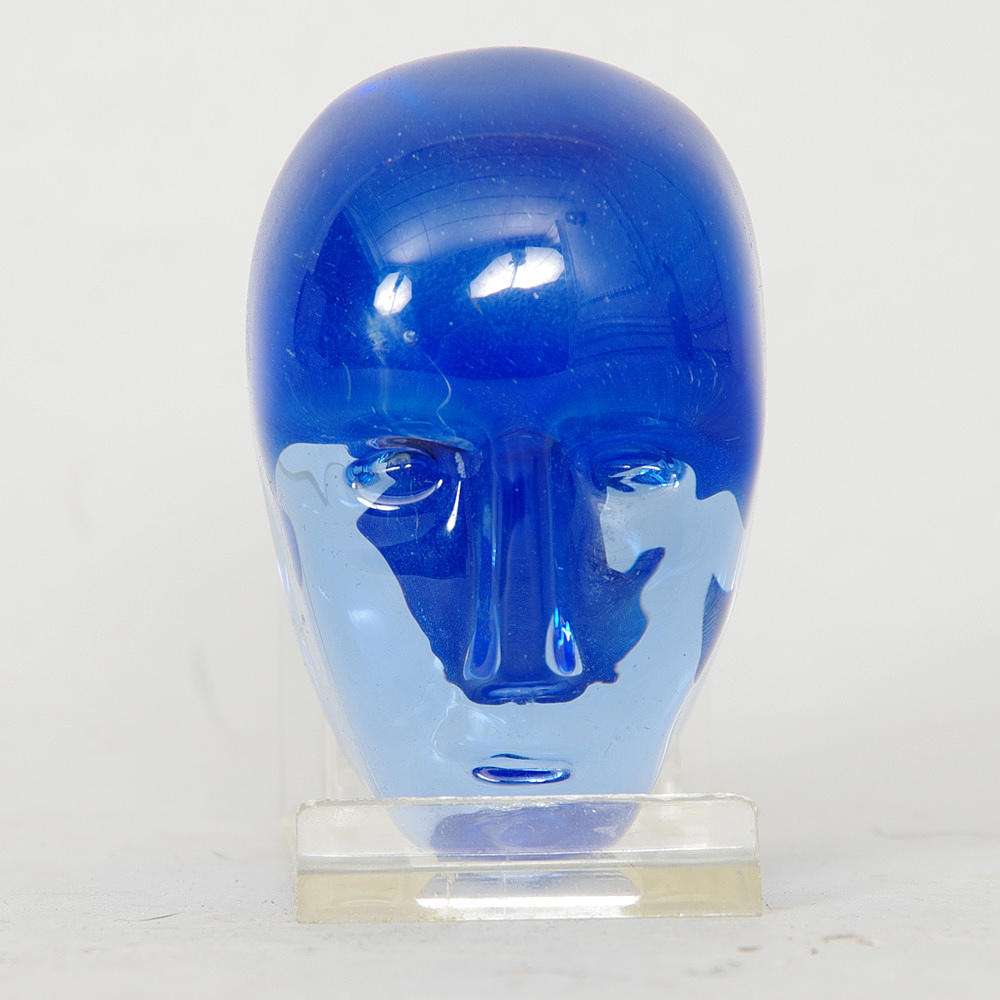 GLASSKULPTUR, ansikte, Bertil Vallien, Kosta.