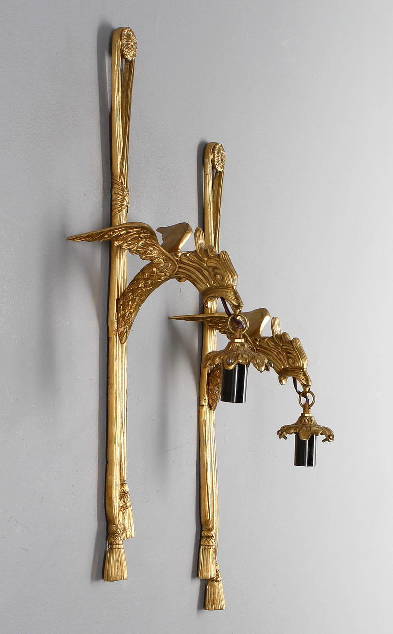 VÄGGLAMPOR, 1 par, empirestil, 1900-tal.