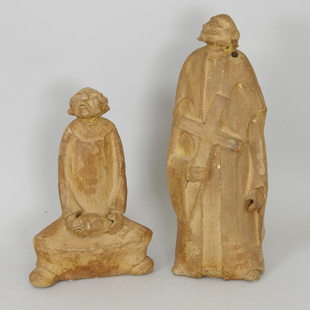 SKULPTURER, 2 stycken, keramik, Åke Holm-inspirerade.