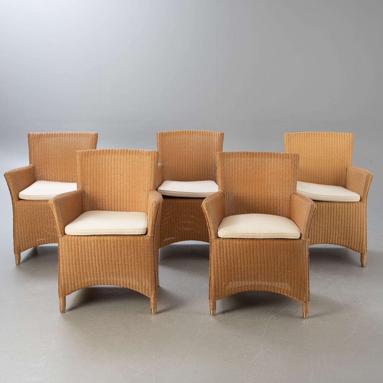 Lloyd Loom, 5 Korbstühle / Sessel.