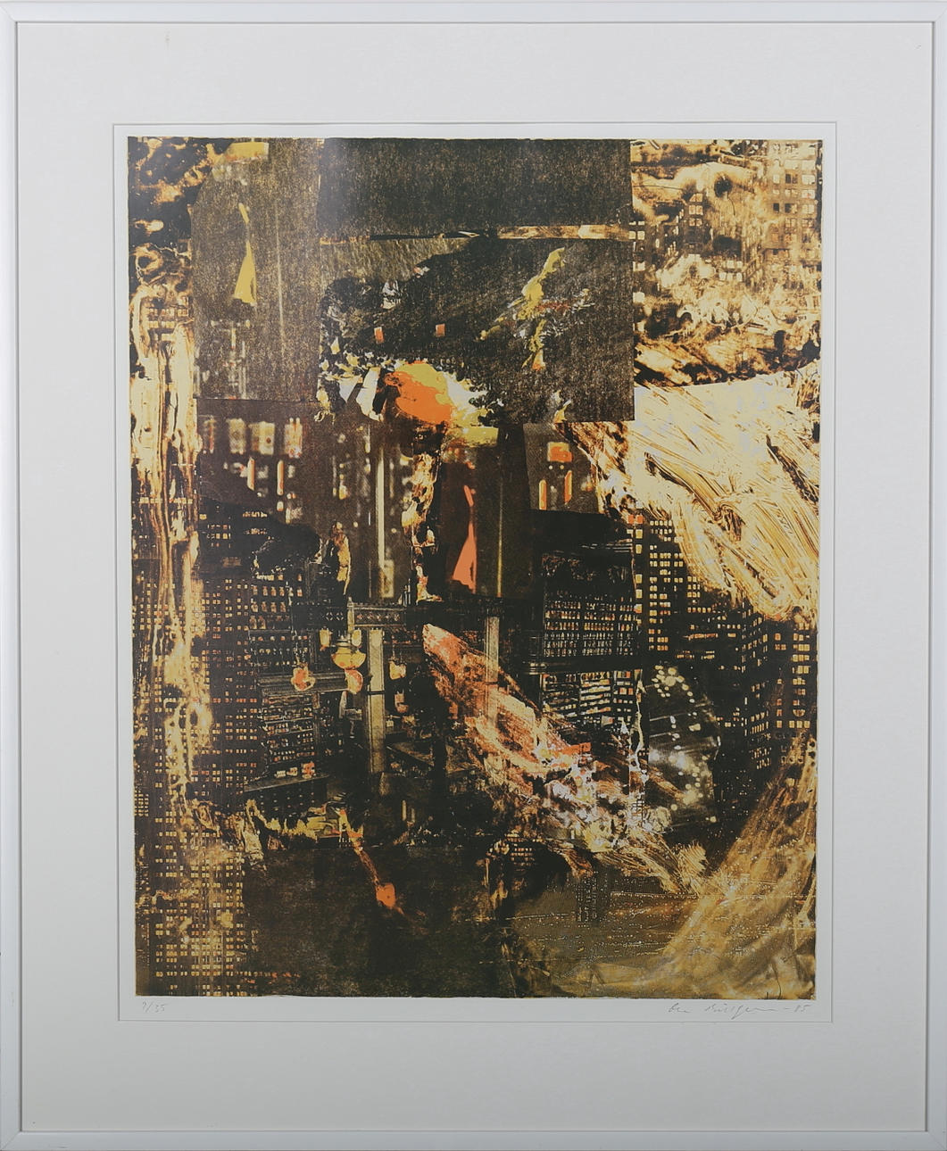 OLA BILLGREN. Litografi "Monument", signerat och daterat -85.