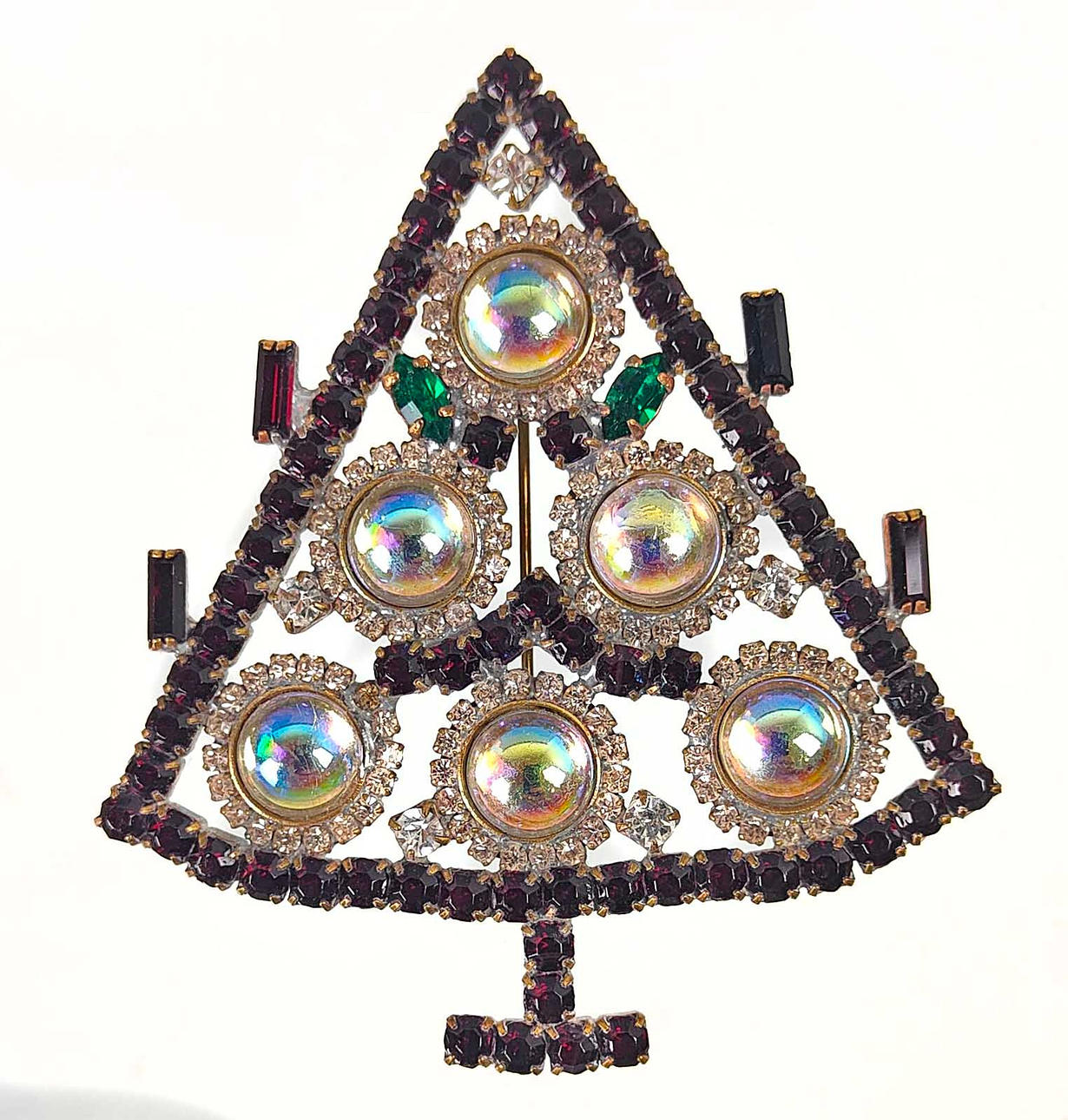 ANTIK RHINESTONE BROCHE Juletræ.