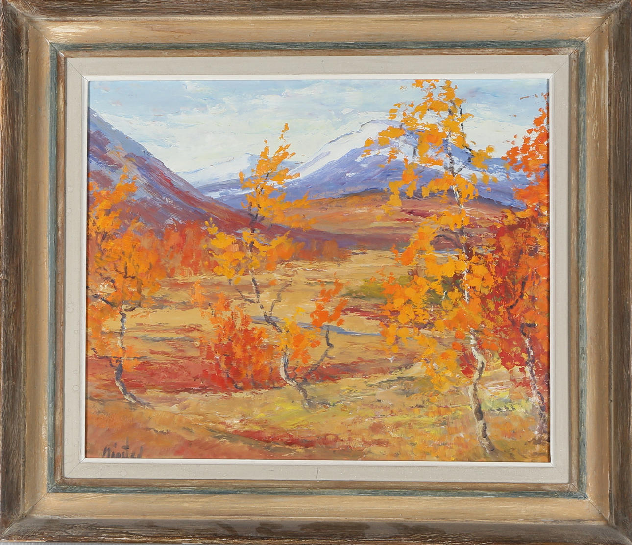 AXEL NIPSTAD. Höstlandskap, olja på masonite, signerad Nipstad.