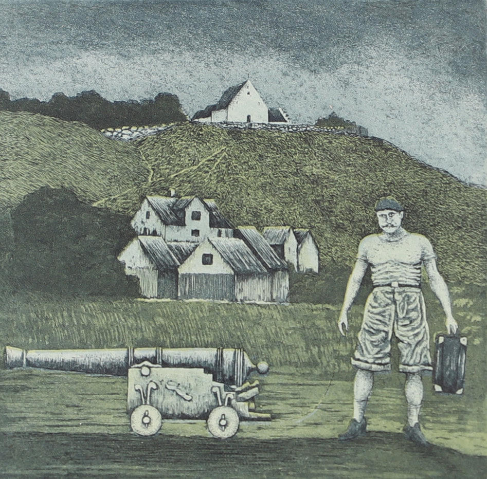 ULF EKLUND. "Revolutionären", etsning, signerad.