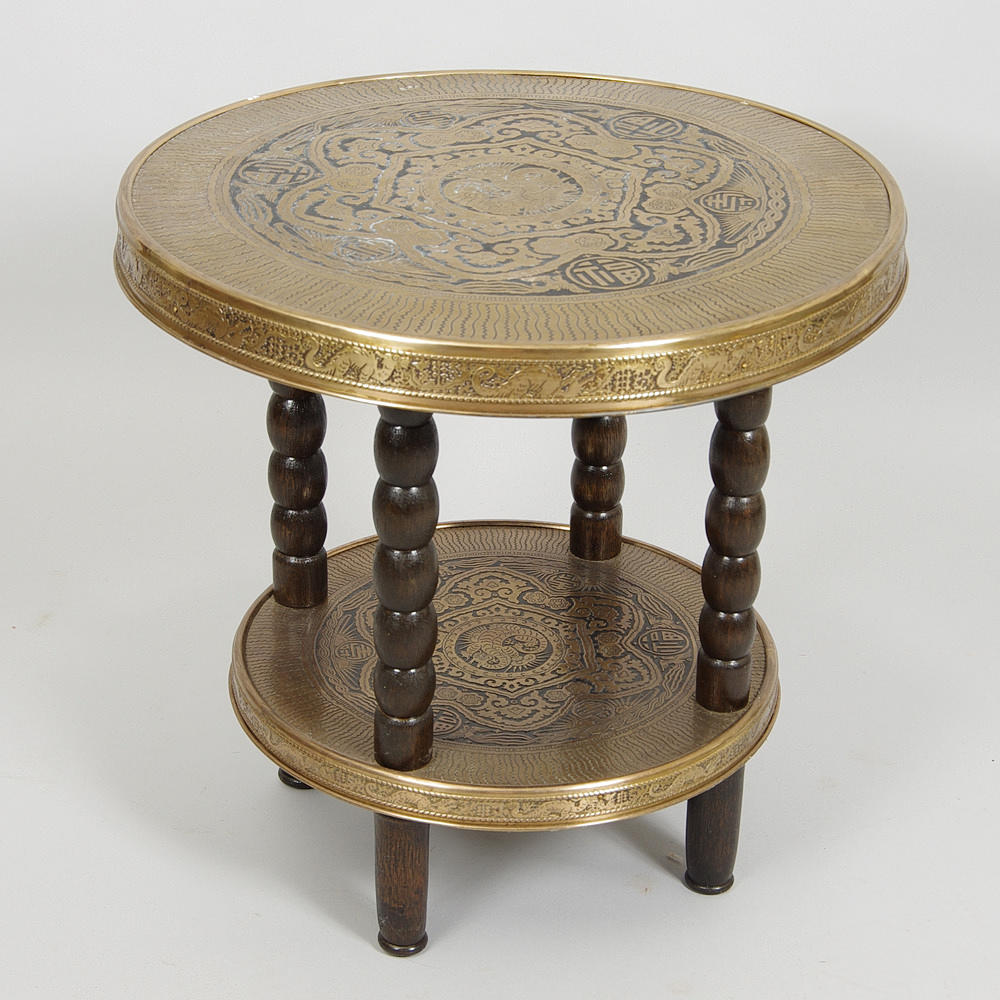 RÖKBORD, mässing/trä.