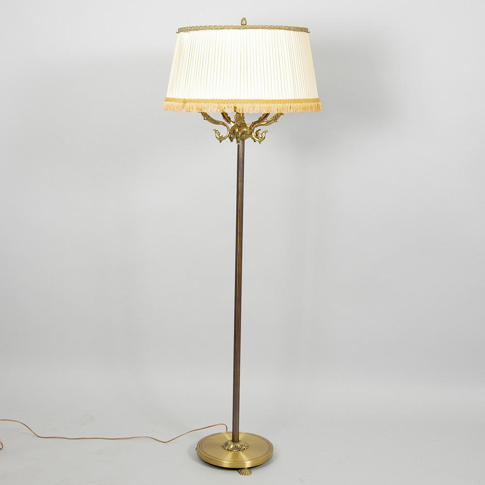 GOLVLAMPA, 5-armad, mässing.