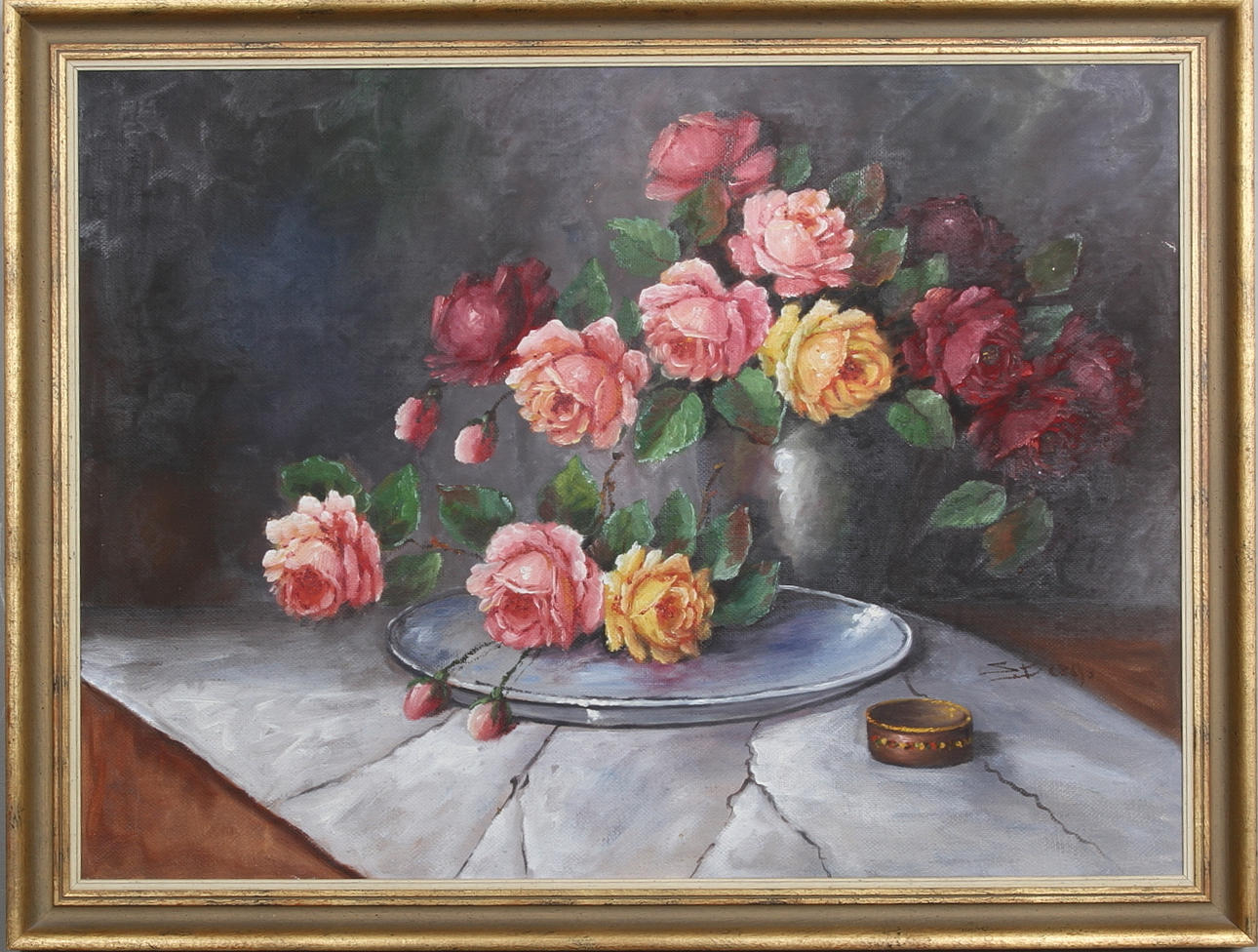 OIDENTIFIERAD KONSTNÄR. olja på duk, signerad.