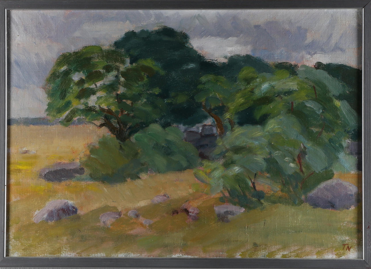 TAGE E NILSSON. "Vid Alvarskanten" Öland, olja på duk, signerad TN.