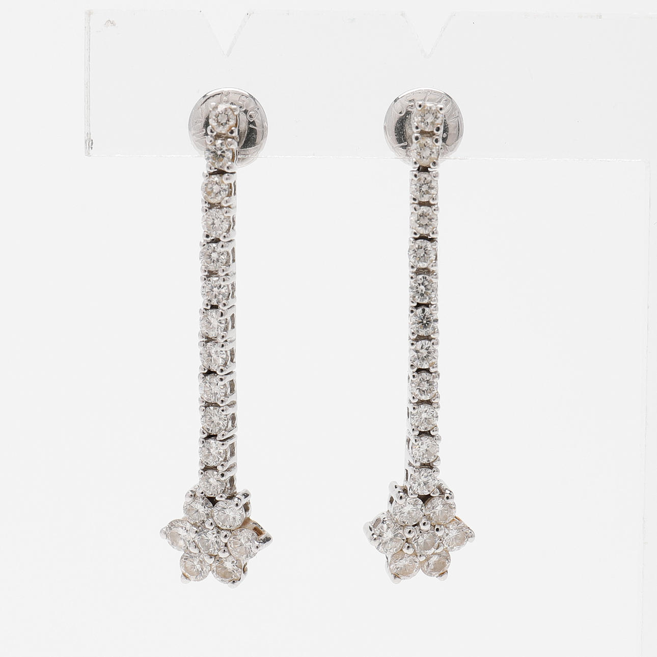 EARRINGS, A PAIR, WITH DIAMONDS.