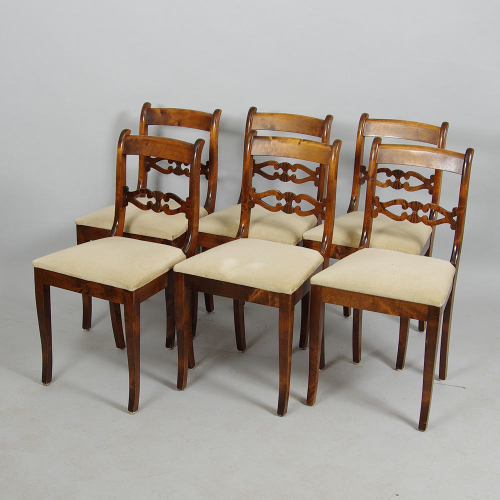 STOLAR, 6 stycken, empirestil.