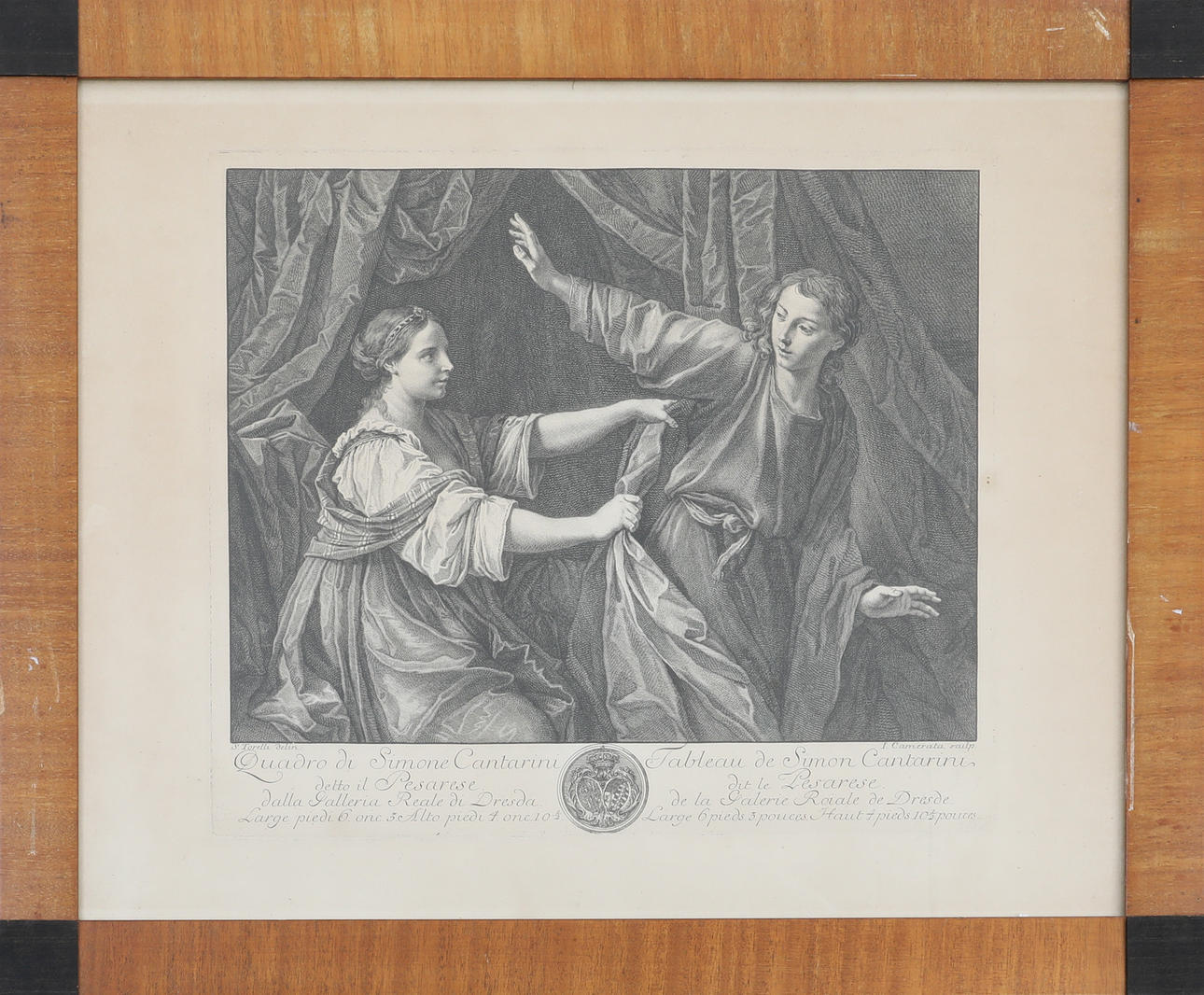 SIMONE CANTARINI. After. Etching, Giuseppe Camerata, Joseph and Potiphar's wife.