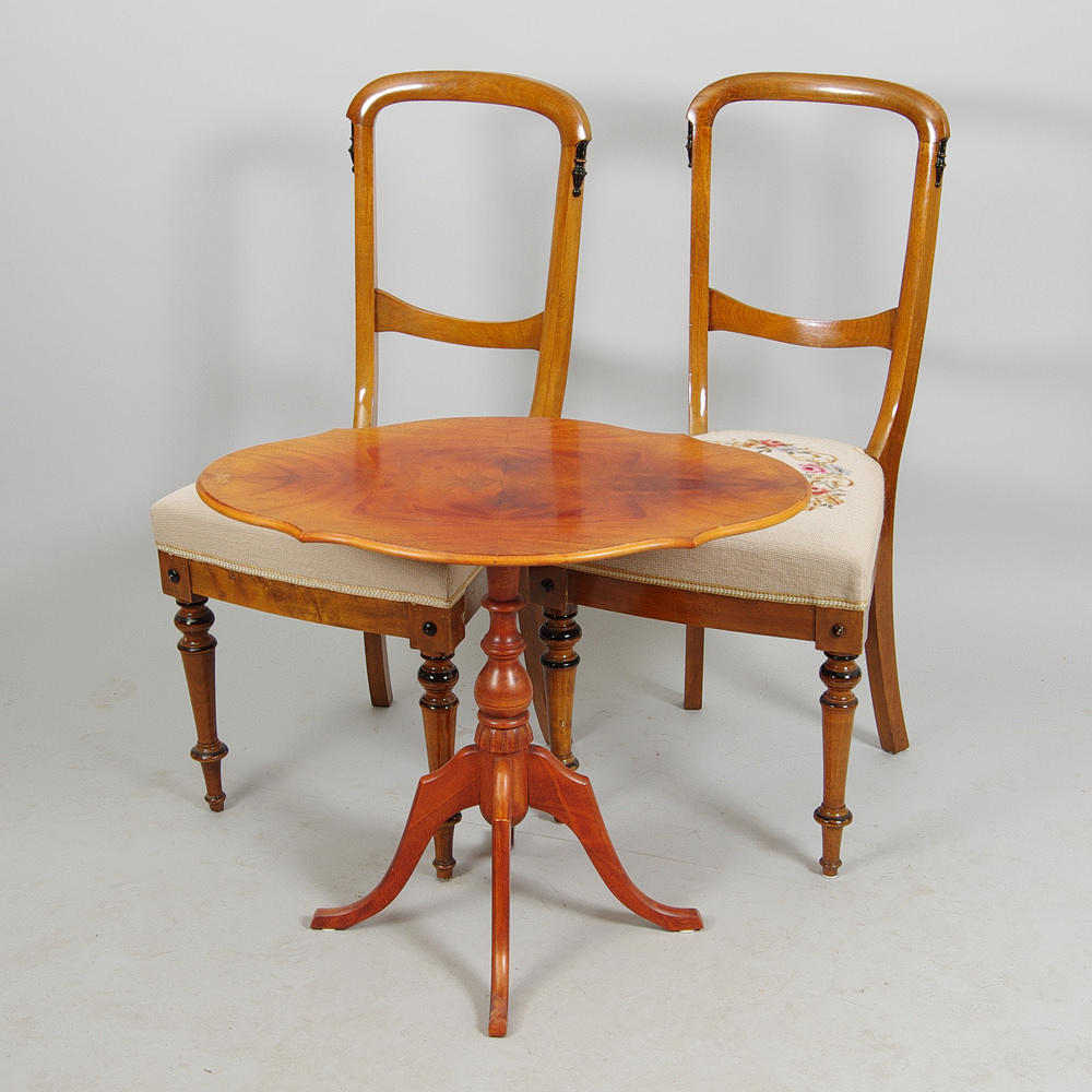 PELARBORD SAMT 1 PAR STOLAR, mahogny, rokokostl.