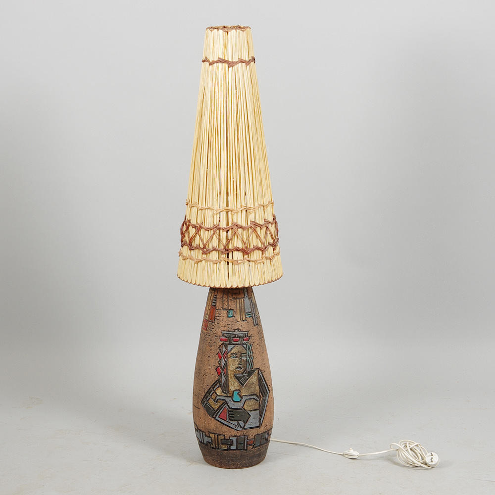 GOLVLAMPA, keramik, Marian Zawadzki, Tilgmans, signerad och daterad 1963.