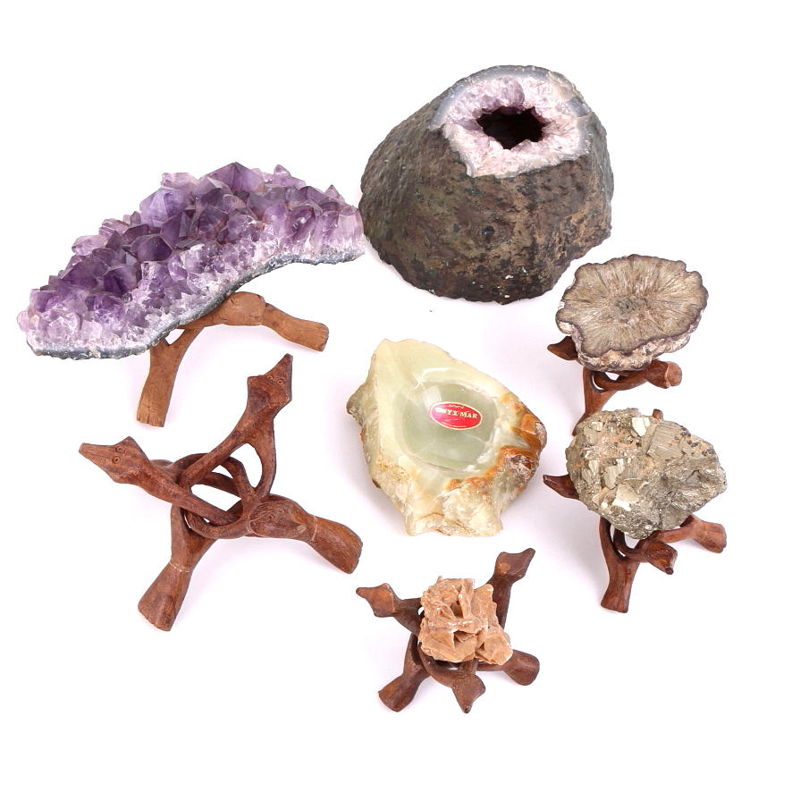 MINERALER och STENAR, 6 st, olika sorter.