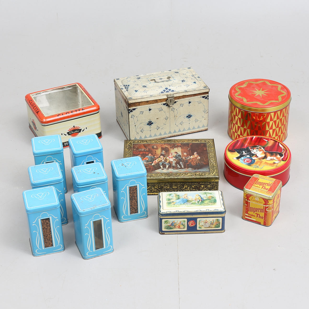 PLÅTBURKAR, 14 st, 1900-tal.