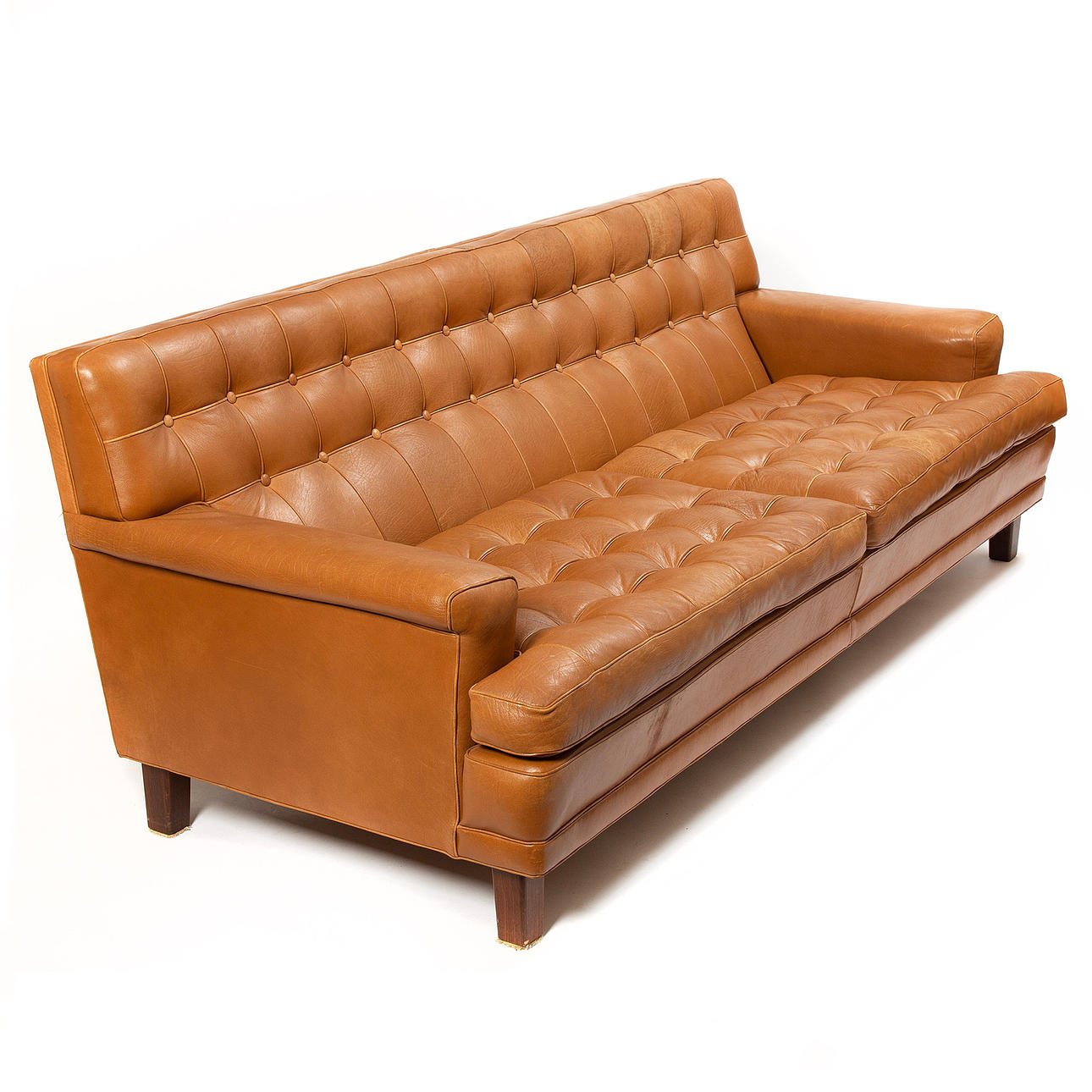 ARNE NORELL. Soffa, brunt skinn.