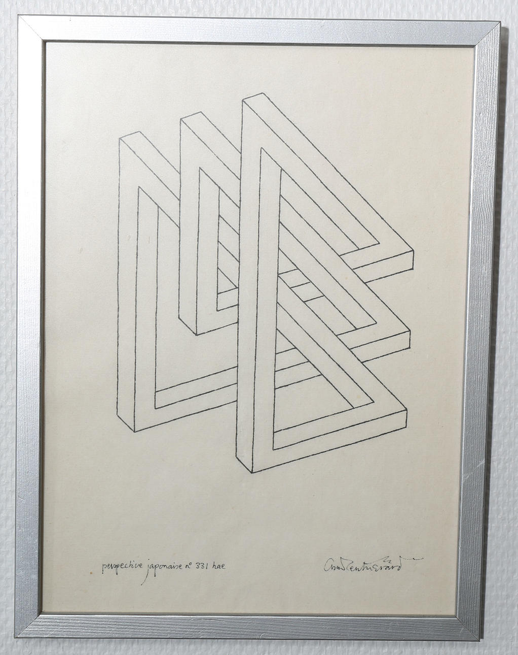 OSCAR REUTERSVÄRD. Teckning, Perspective Japonaise no 331, signerad.