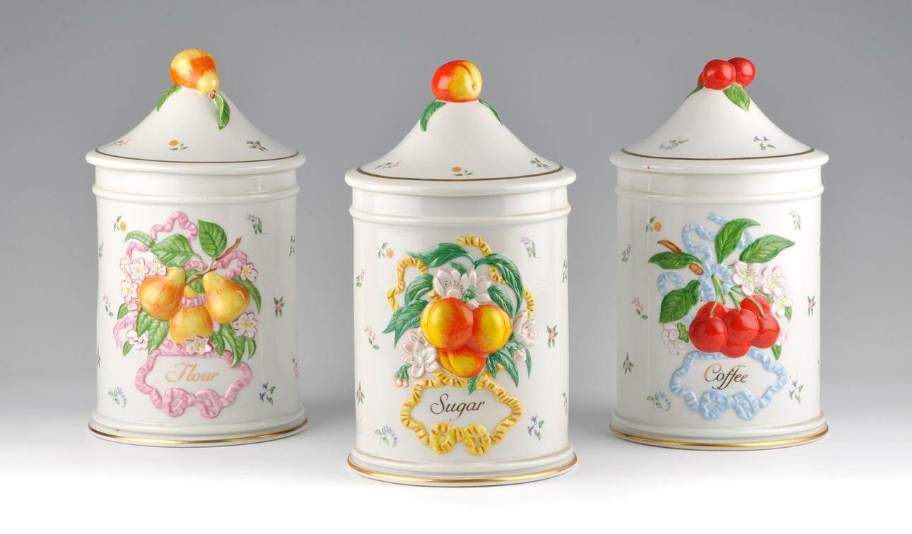 FRANKLIN MINT. Serien ”Le Cordon Bleu” från 1989. terriner, porslin förvaringsburkar.