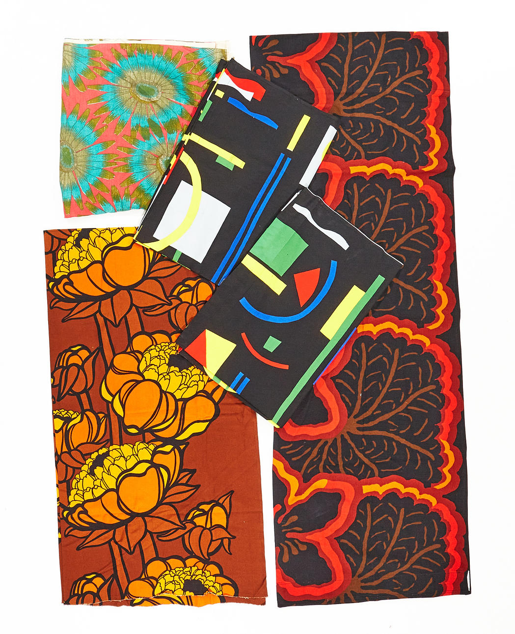 TEXTILIER, Sverige, 5 delar, tryckta tyger.