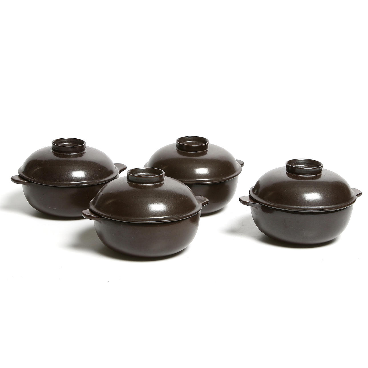 KAROTTER, 4 st, stengods, "Kokki", Tapio Yli-Viikari. Arabia. 1970-tal.