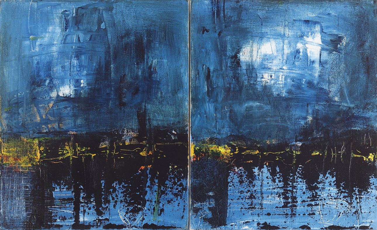 LENA EMMERTZ. "Come over for tea", acrylic, signed A Tergo.