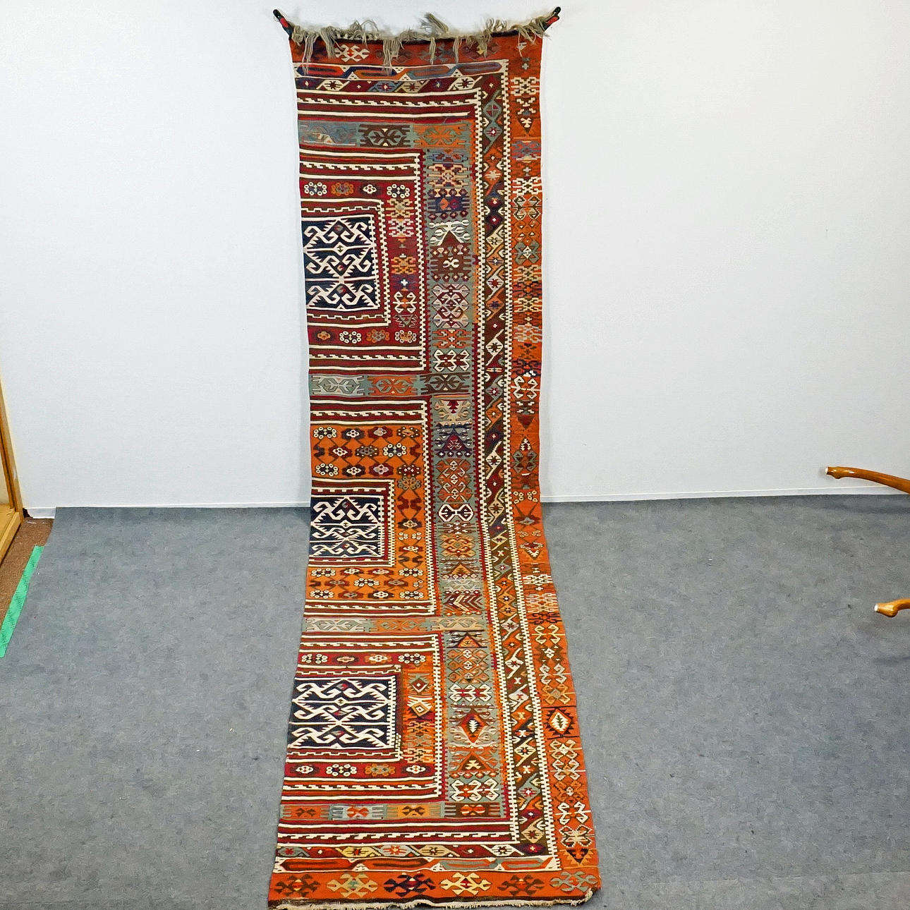 KELIM, en våd, ca 378 x 90 cm.