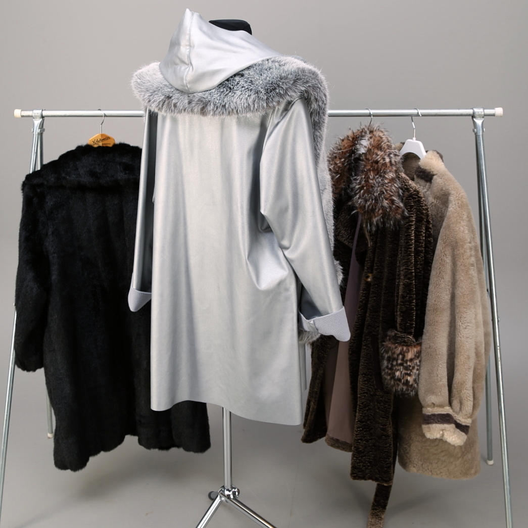 PÄLSJACKOR/KAPPA, 4 st, pälsimmitation, M.