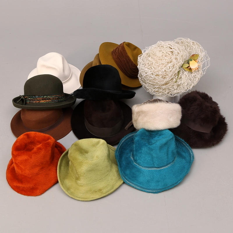 HATTAR, 13 st, dammodell, olika utföranden.