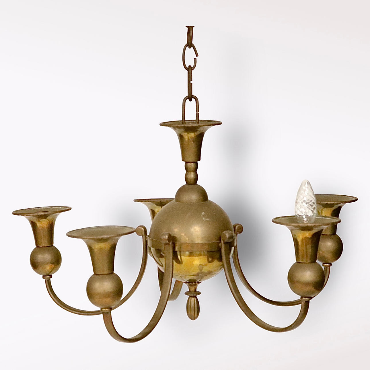 TAKLAMPA, mässing, 1900-tal.