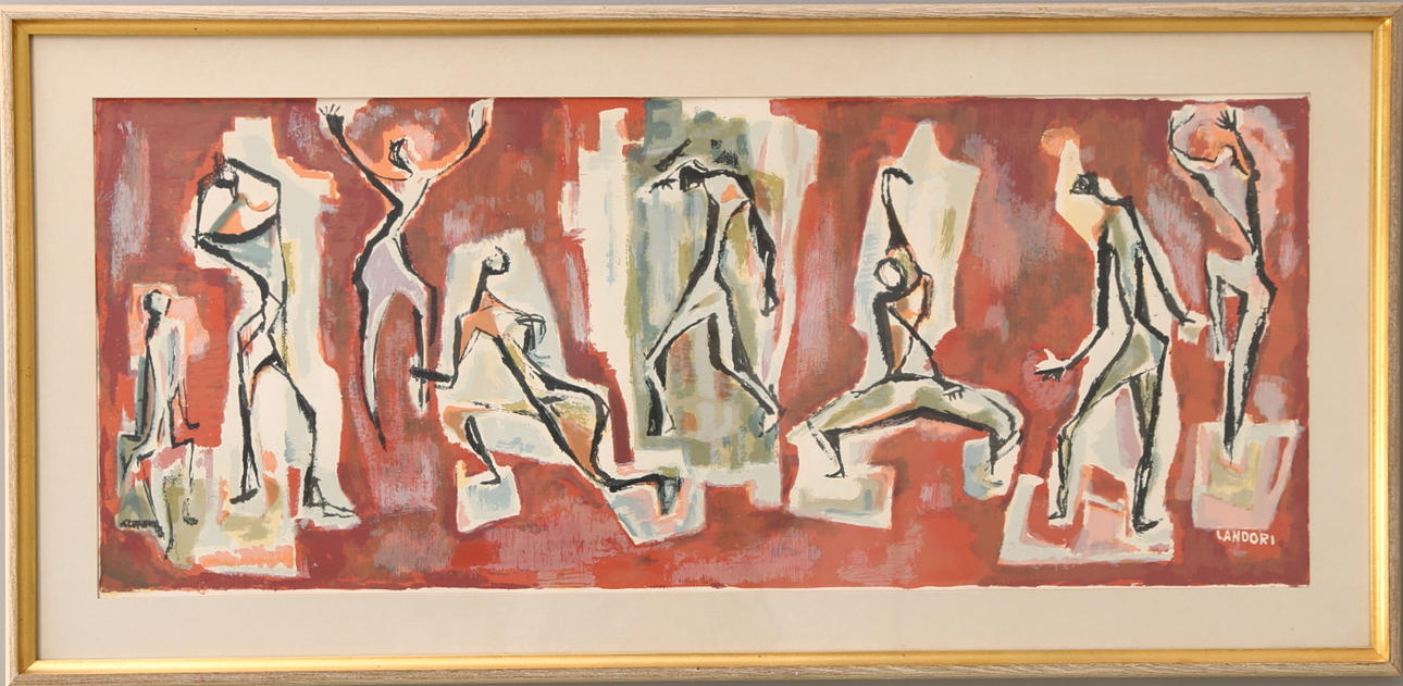 EVA LANDORI. Färglitografi, signerad Landori.