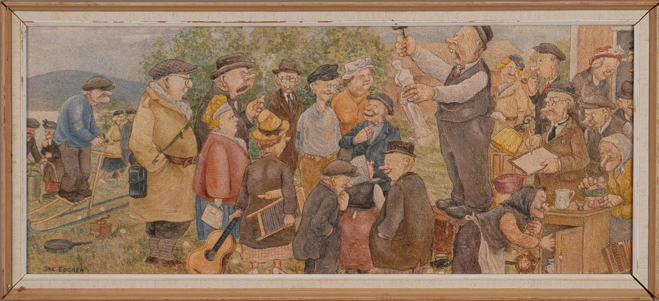 JAC EDGREN. Auction, print.