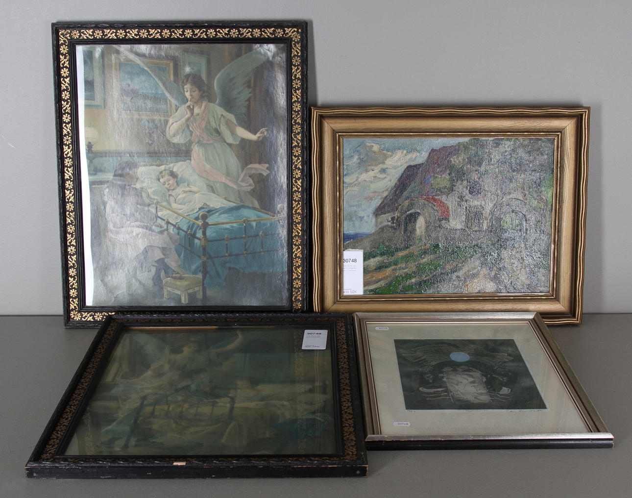 EMIL ZOIR, olja samt 2 litografier samt 2 oljetryck.