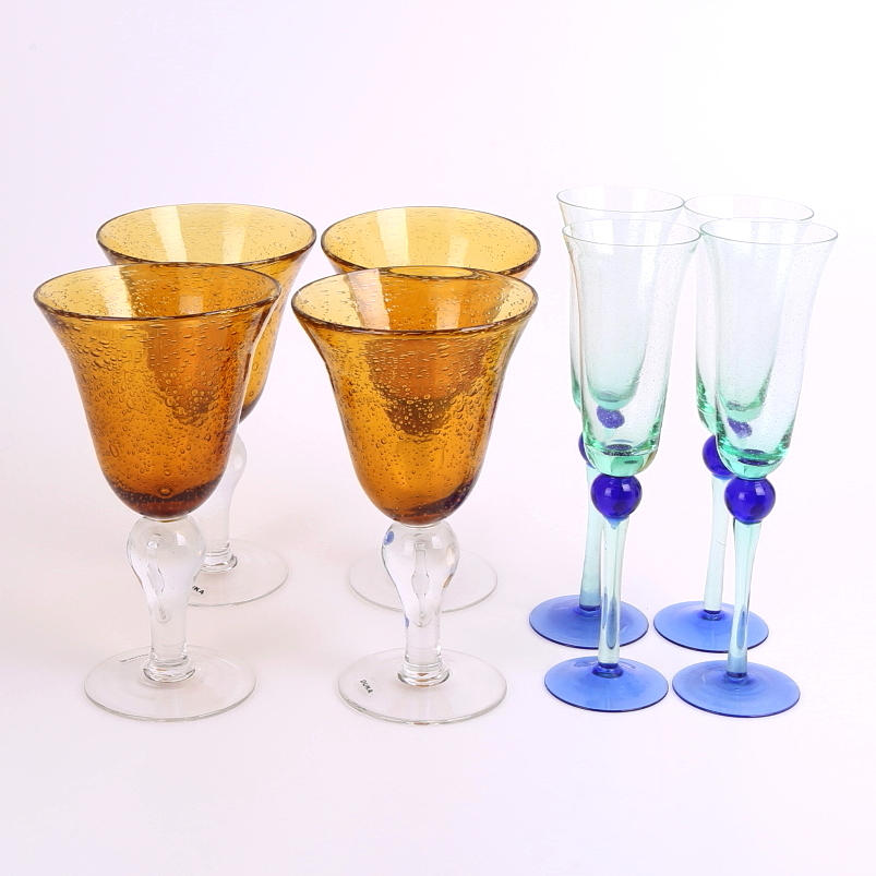 GLAS 4+ 4, vinglas, champagneglas.