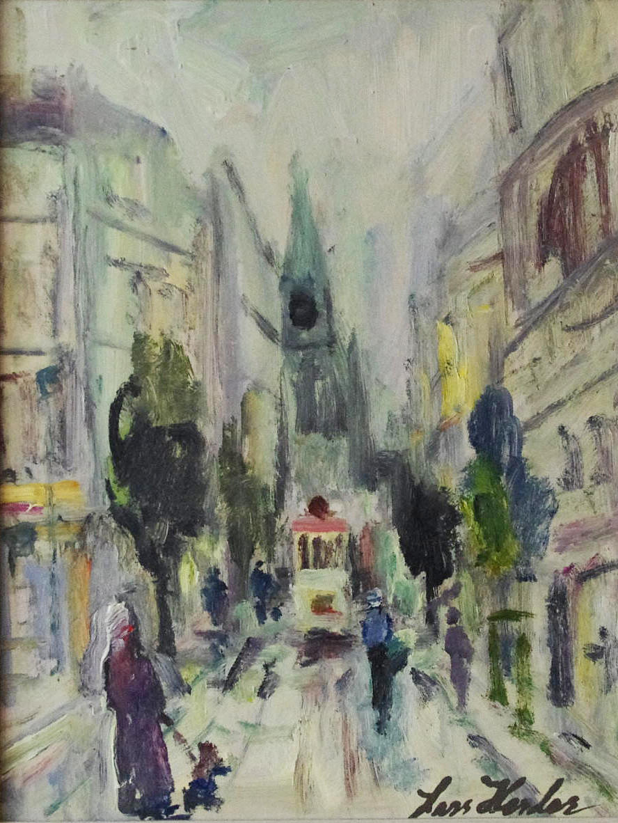 LARS HERDER. Helsingborgsmotiv, olja på pannå, signerad.