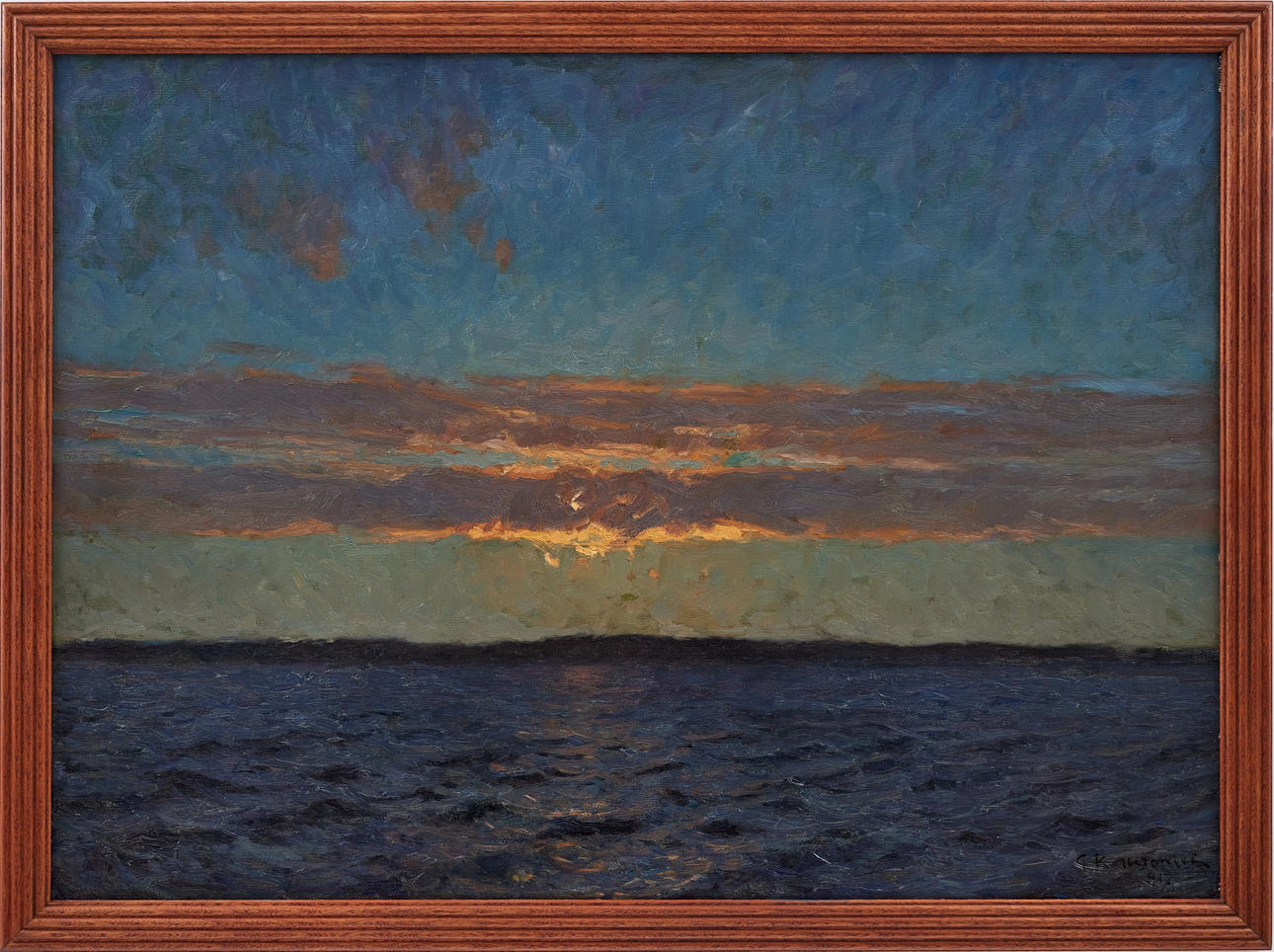 GOTTFRID KALLSTENIUS. Sunset over the sea.