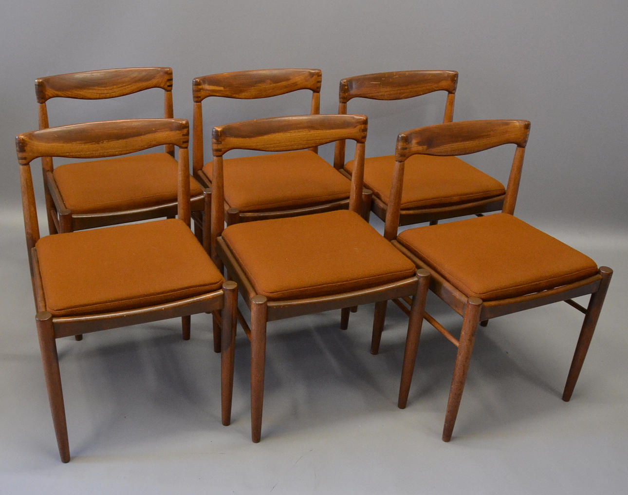 H. W. KLEIN. 6 stolar teak Bramin.