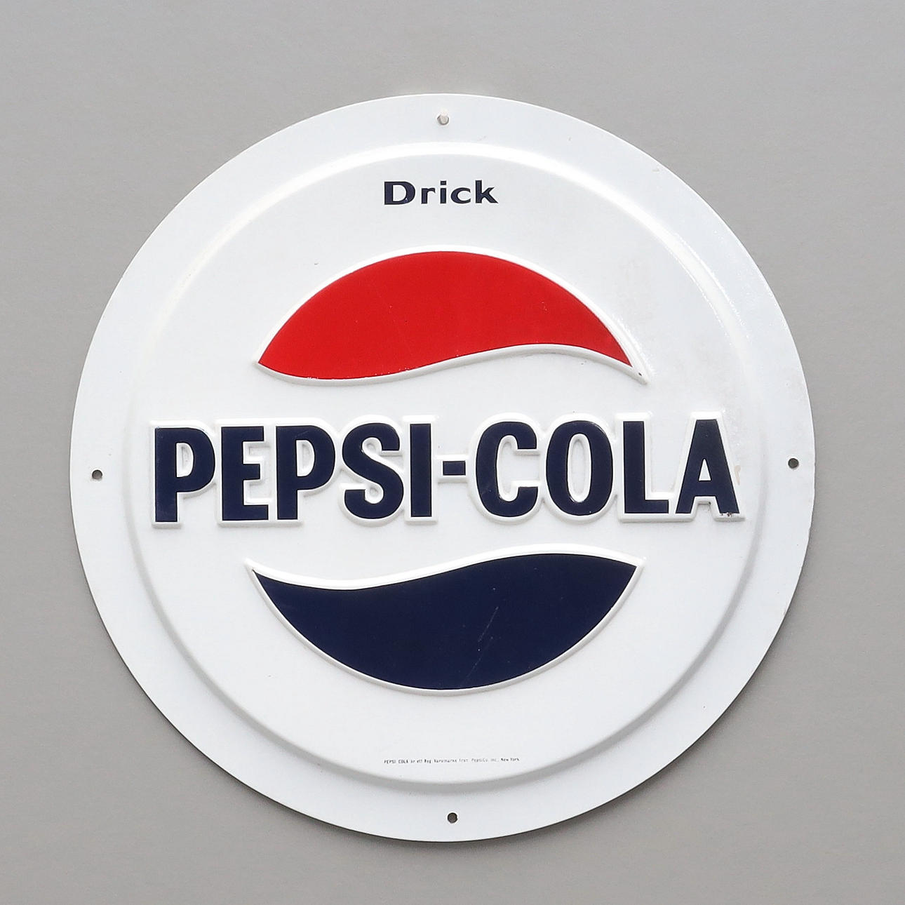 EMAILLE-SCHILD, „Pepsi-Cola“.
