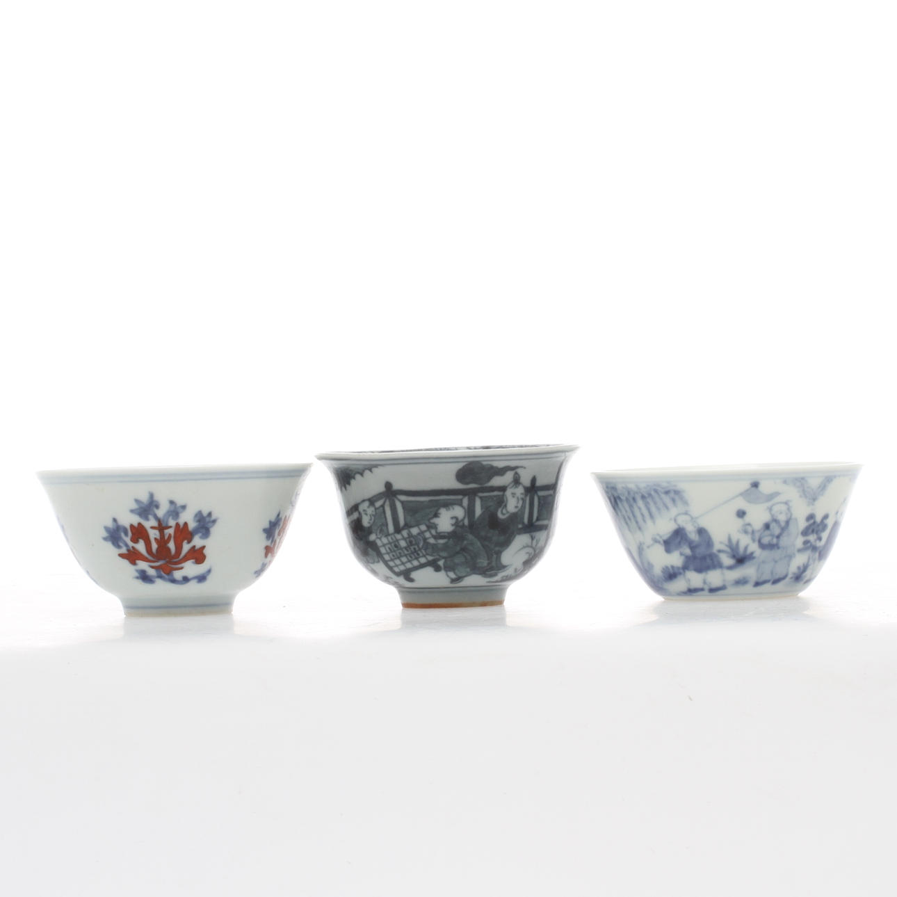 VINKOPPAR, 3 st, porslin, Kina.