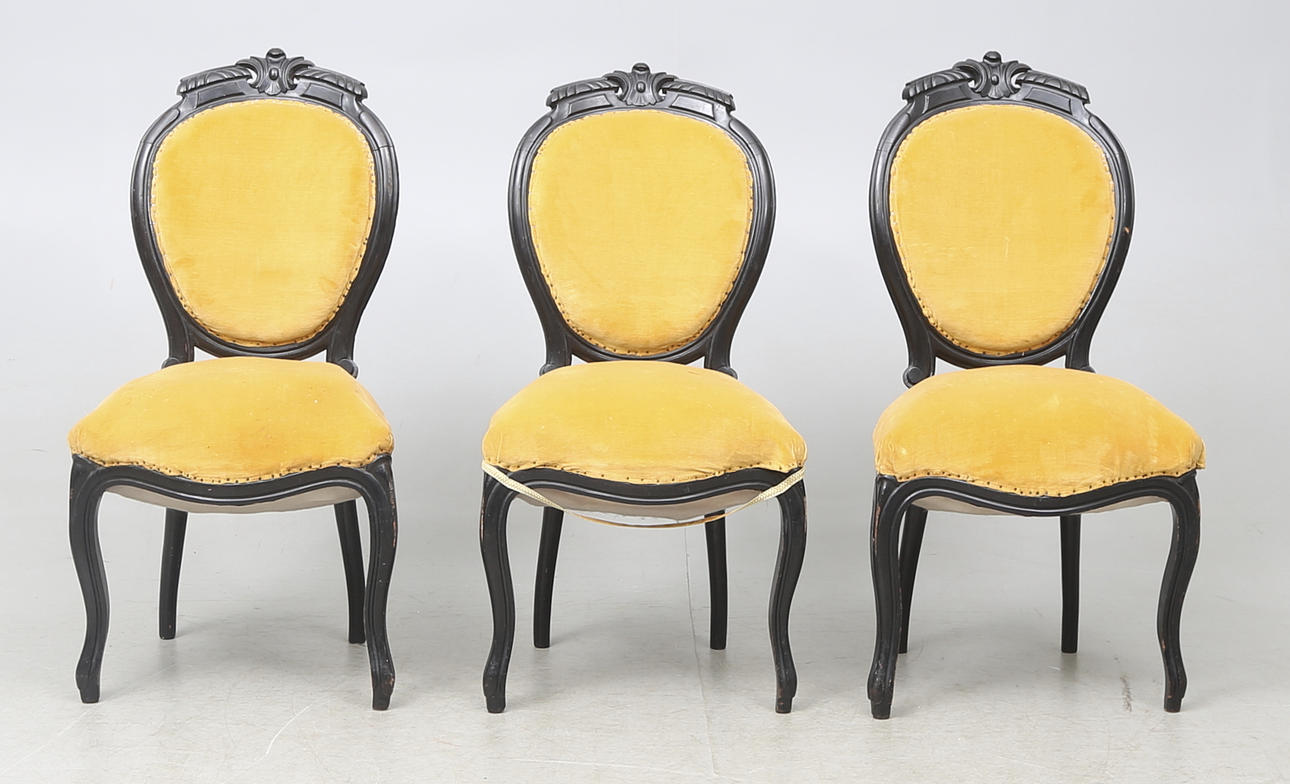 STOLAR, 3 st, nyrokoko, sent 1800-tal.