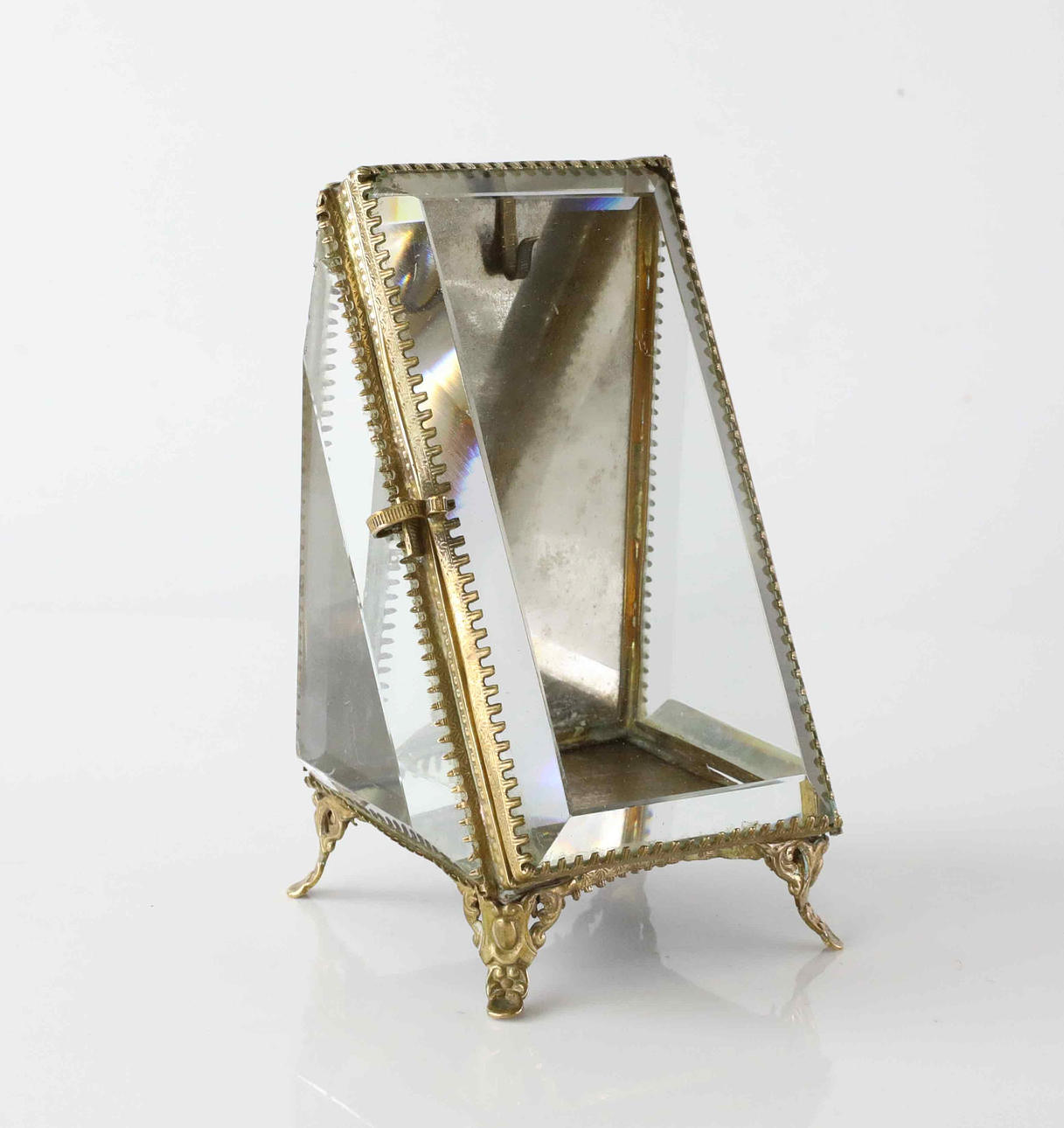 UHR, Glas, Messing, 20. Jahrhundert.