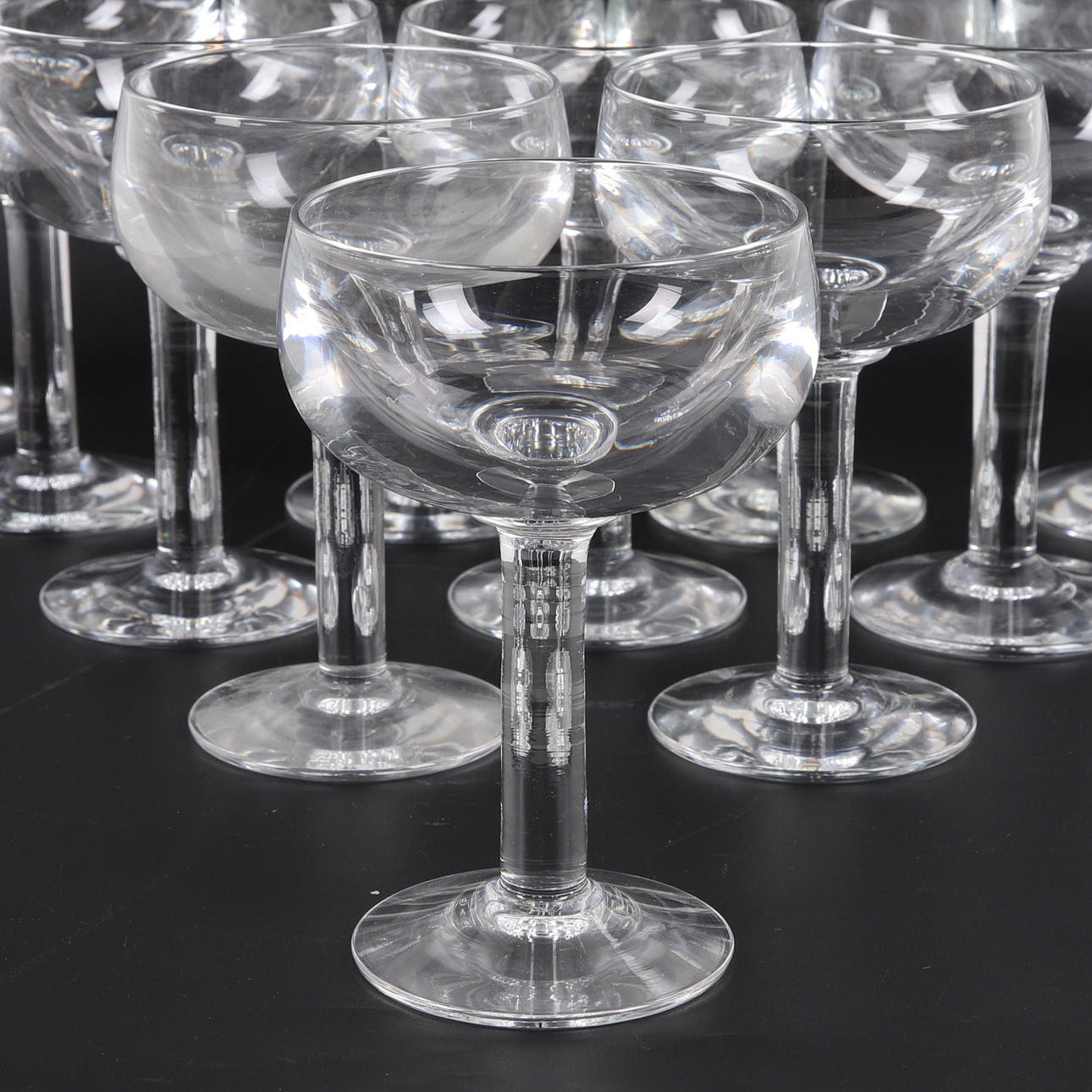 CHAMPAGNEKUPOR, 12 st, glas, 1900-tal.