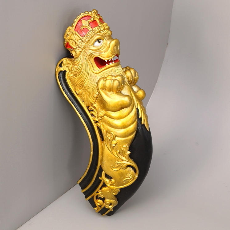 GALJONSFIGUR, bemålat trä, kopia från Wasaskeppet, tillverkare Teodor.