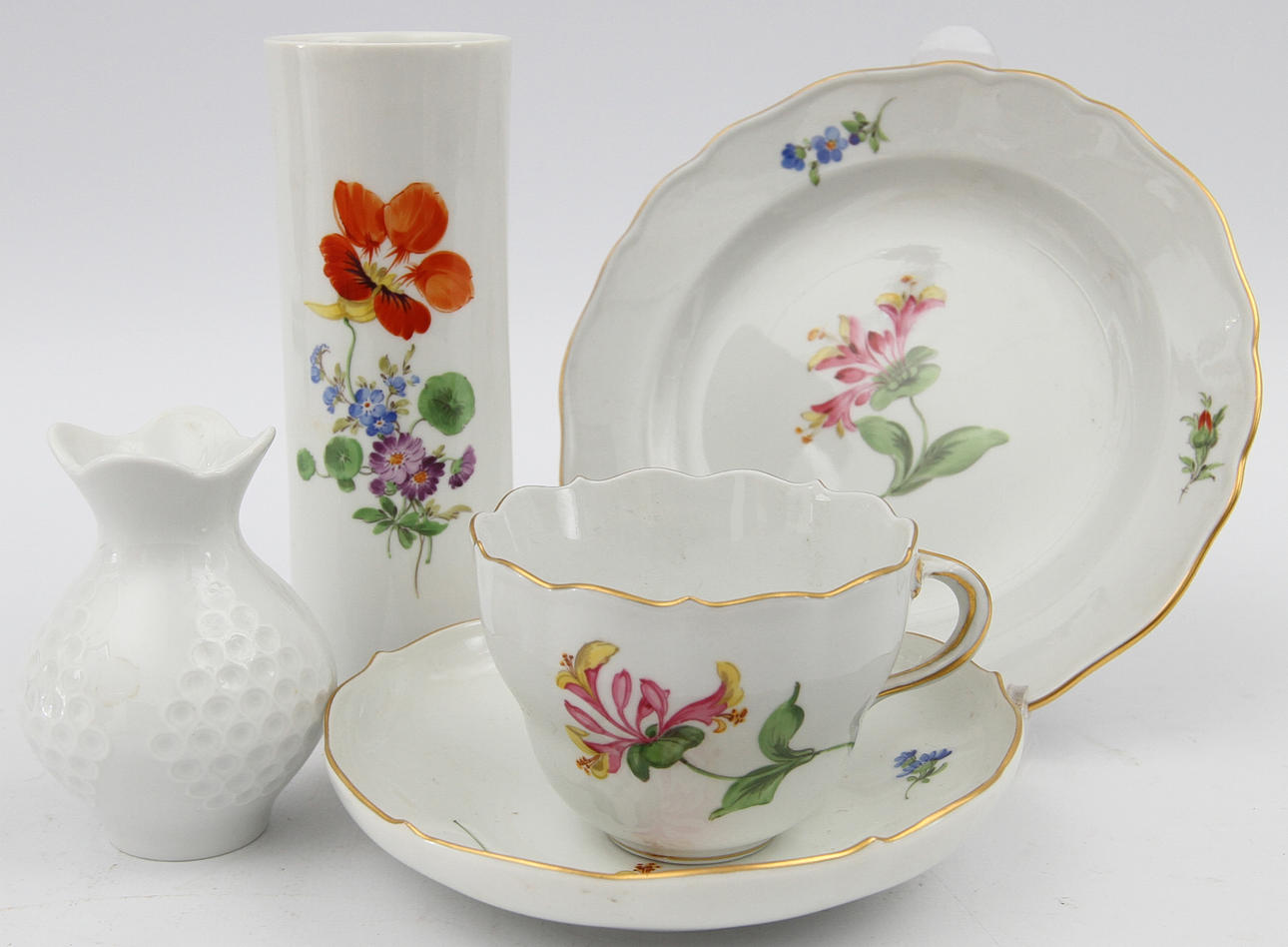 PARTI PORSLIN, 4 delar, Meissen, 1900-tal.