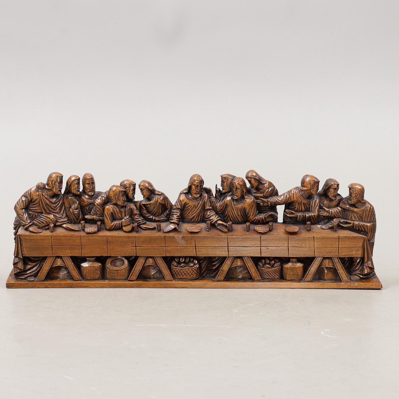 WALL RELIEF, "The Last Supper", wood.