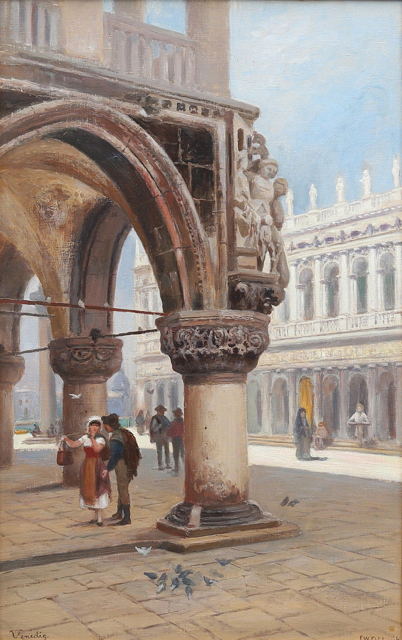 FRANS WILHELM ODELMARK. "Venice", oil on canvas, signed.