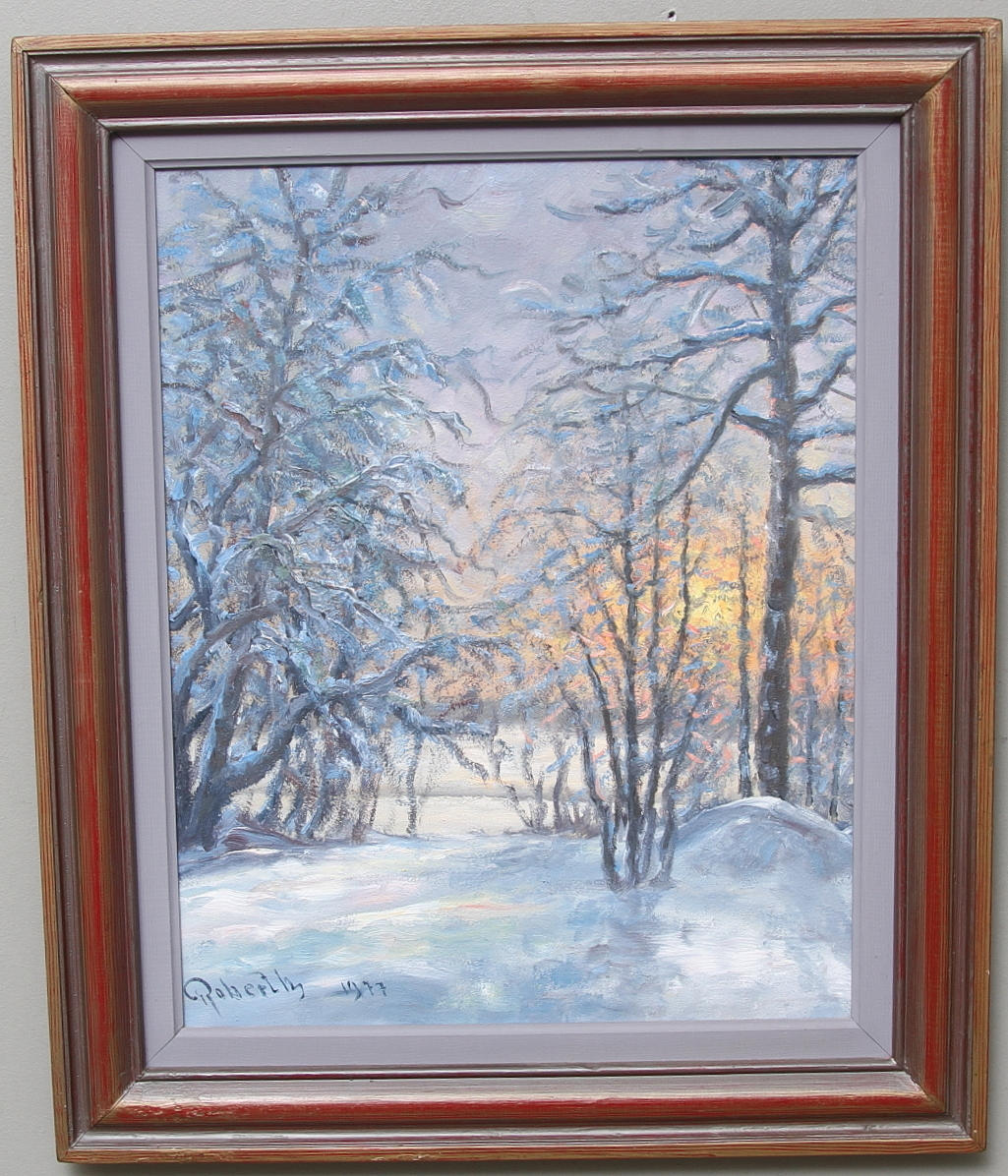 ROBERTH KARLSSON. Olja på pannå, signerad 1977.